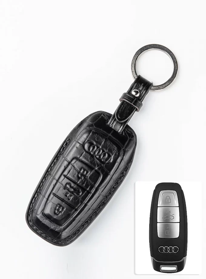Шкіряний чохол для ключа Audi зі шкіри крокодила TM-814
