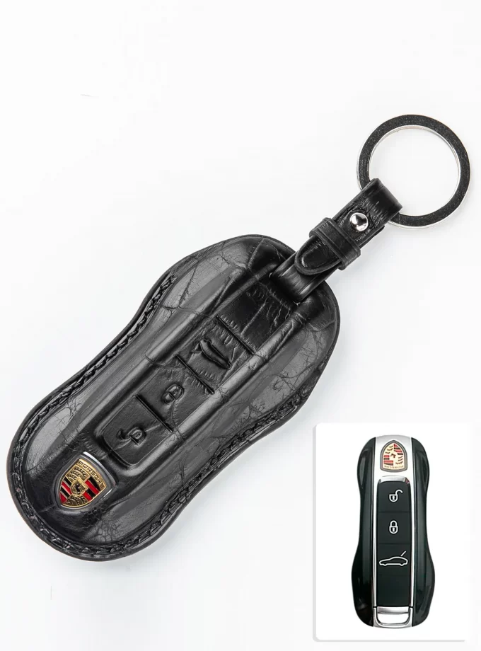 Шкіряний чохол для ключа Porsche зі шкіри крокодила TM-905
