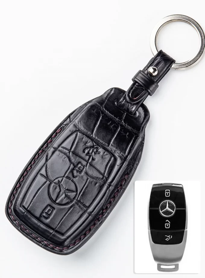Шкіряний чохол для ключа Mercedes-Benz зі шкіри крокодила TM-897