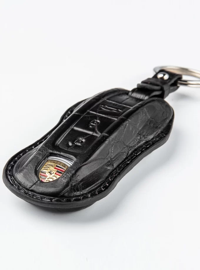 Шкіряний чохол для ключа Porsche зі шкіри крокодила TM-905
