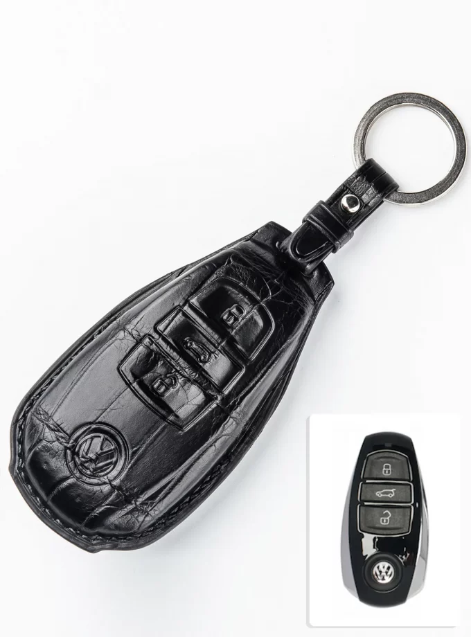 Шкіряний чохол для ключа Volkswagen зі шкіри крокодила TM-900