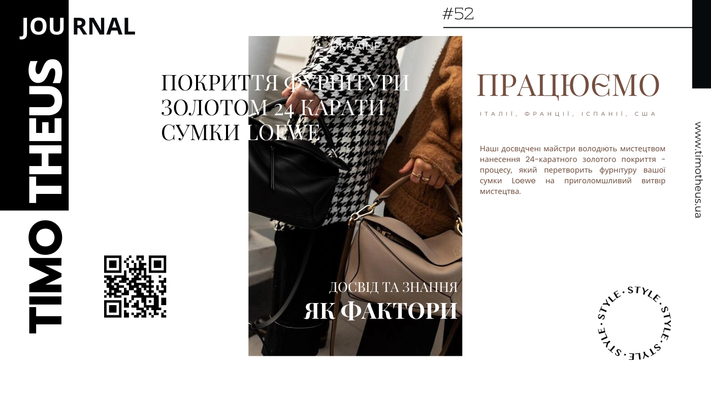 Унікальне покриття фурнітури золотом 24 карати сумки Loewe